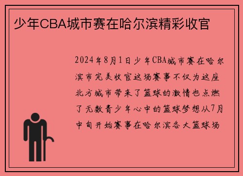 少年CBA城市赛在哈尔滨精彩收官